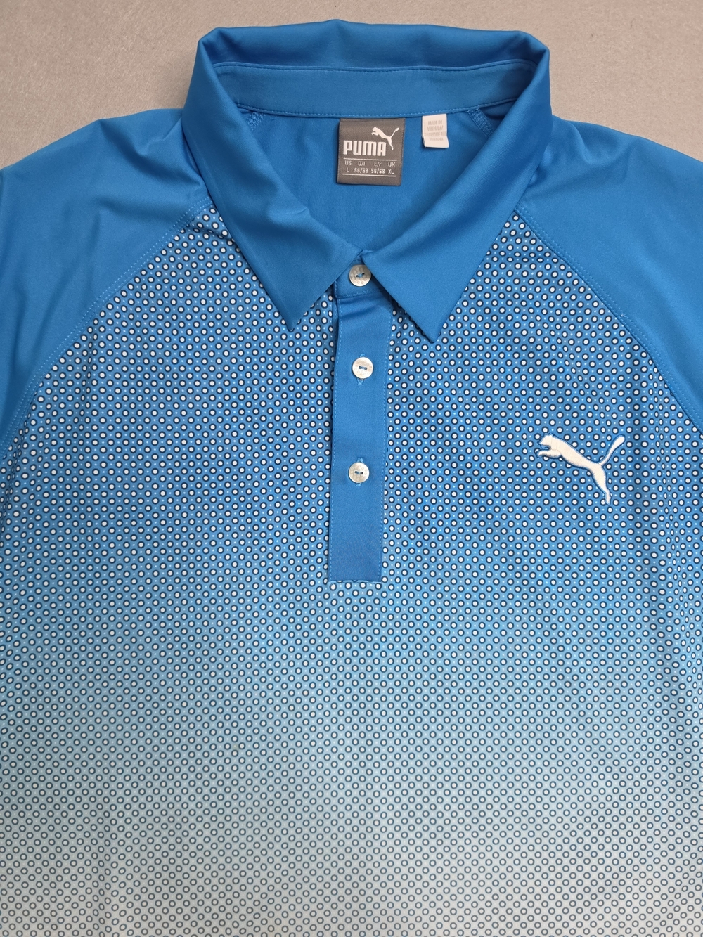 Puma Mens‎ Golf Shirt Turqoise & White Classy Size Large